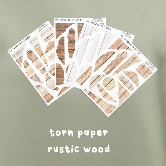 Torn Paper - Rustic Wood